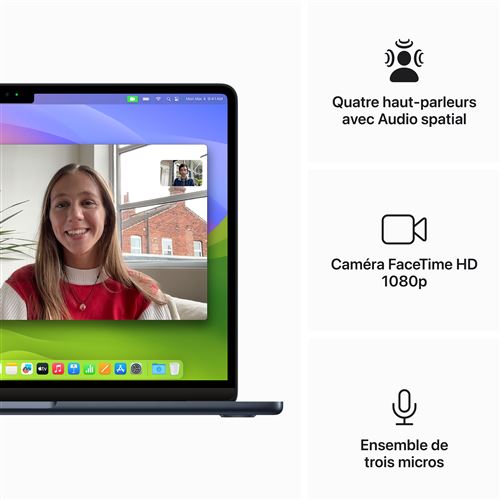 MacBook Air 13,6 SSD de 512 Go et 8 Go de RAM