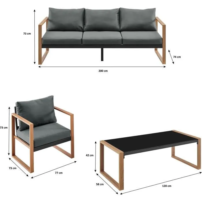 Lage tuinmeubelen in houtlook aluminium – elegantie en comfort voor uw buitenruimte