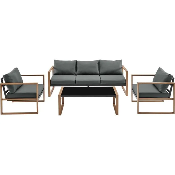 Lage tuinmeubelen in houtlook aluminium – elegantie en comfort voor uw buitenruimte